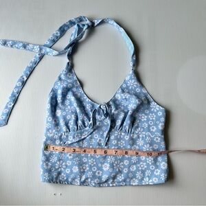 Hollister Blue Floral Halter Tank Top